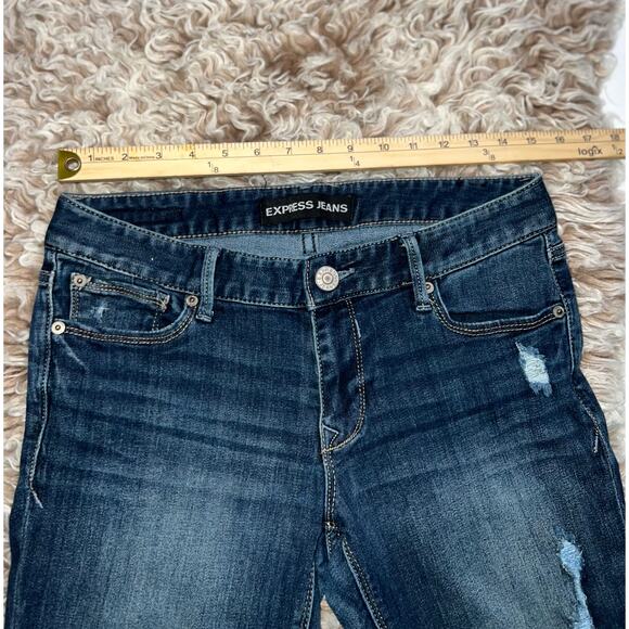 Express women’s legging Stella low rise distressed blue jeans - Picture 5 of 13